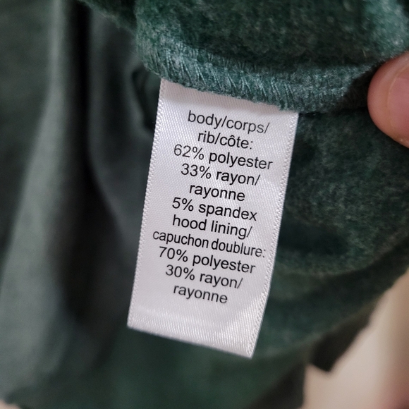 Maurices Plus Size Green Fall Hoodie, Plaid Hood, Buttons Green Sweatshirt, Sz 1 - Picture 4 of 5